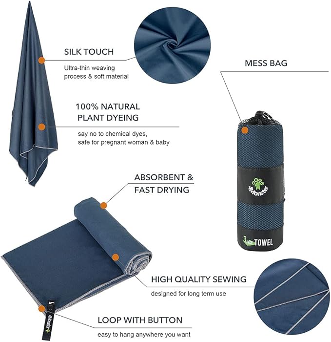 4Monster Camping Towels 3 Size at 1 Pack