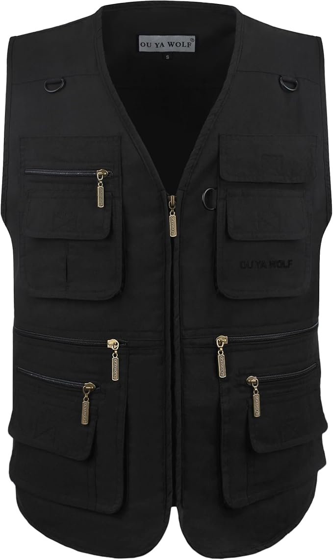 Men's Utility Work Hunting Travel Fishing Multi-Pockets Outdoor Vests