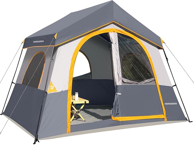 HIKERGARDEN 8 Person Camping Tent - Portable Family Traveling-12'x9'x80in(H)