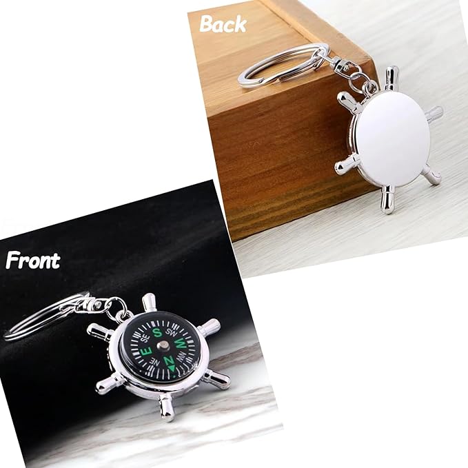 2pcs Compass Keychain