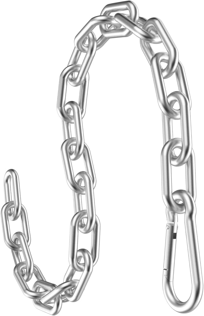 23.6" Gym Fitness Cable Extension Chain, 304 Stainless Steel Cable Machine Extension Accessory, Workout Chain for Home Gym Replacement, Weight Lifting, Triceps Exercise