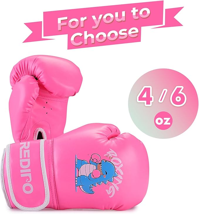 Kids Boxing Gloves, Youth Boxing Training Gloves for Kids 3-9 Year Boys and Girls, 4&6OZ Fighting Gloves, Punching Bag Kickboxing Thai Mitts MMA Training Sparring Gloves