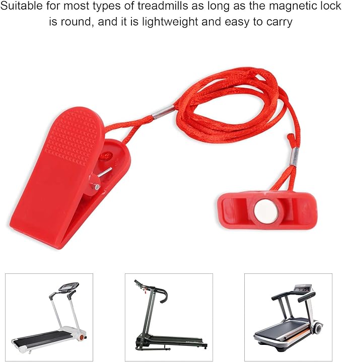 2pcs Treadmill Magnet Safety Key, 1,57x0,59in Magnetic Safety Switch Universal Treadmill Emergency Stop Magnet for Treadmills Running Machines (Rectangle)