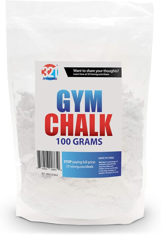 321 STRONG 100 Gram (3.52 oz) Loose Gym Chalk - for Weightlifting, Rock Climbing, Kettlebells, and Gymnastics