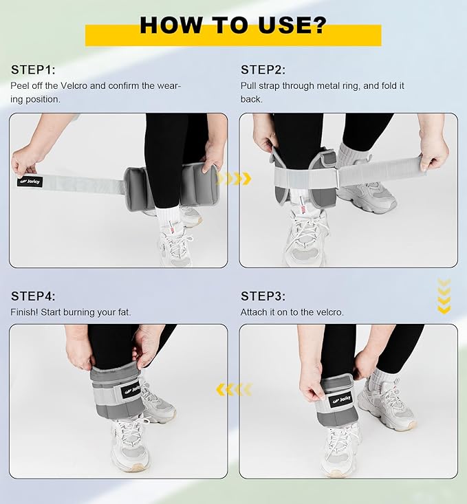 Adjustable Ankle Weights for Women Men 1 Pair 2 4 4 6 6 8 8 10 10 LBS 1-5 LB