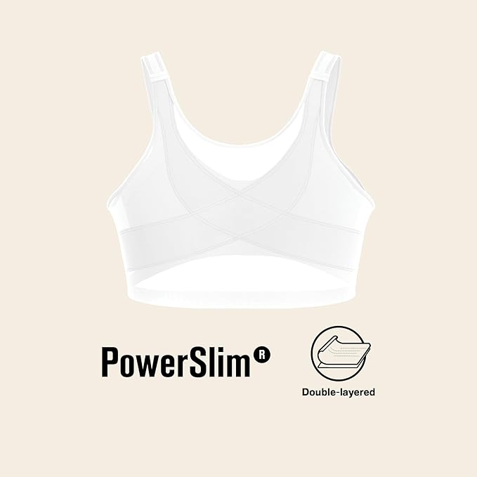 Leonisa Women's Posture Corrector Wireless Back Support Bra, White, 38C