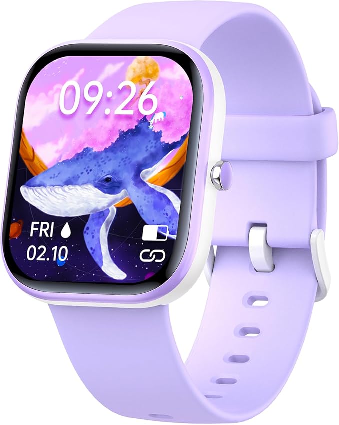 Kids Smart Watch for Girls,IP67 Waterproof Kids Fitness Tracker Watch with 1.5 Inch DIY Face,Heart Rate Sleep Monitor,19 Sport Modes,Calories Counter,Alarm Clock,Great Gifts for Children 6+ (Purple)