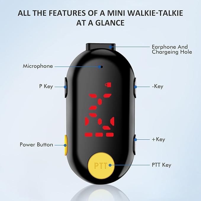 Mini Walkie Talkie Headset: Bluetooth Two-Way Radio FM Transceiver