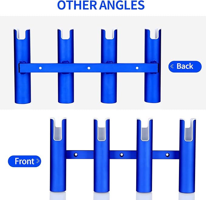Marinebaby Fishing Rod Holder Aluminum, 3/4 Link Tube, Aluminum 4 Rod Rack, Suit Boats & Yacht