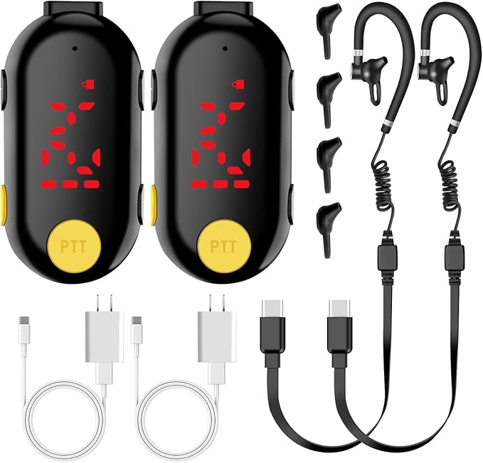 Mini Walkie Talkie Headset: Bluetooth Two-Way Radio FM Transceiver