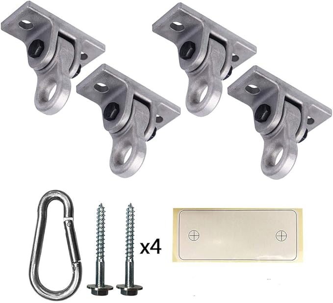 Heavy Duty White Metal Color Swing Hangers Screws 5000 lb (4 Pack)