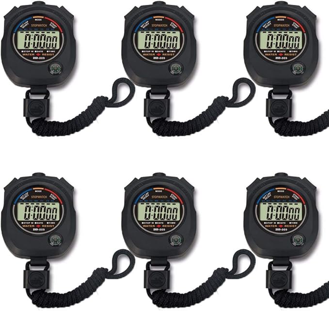 6 pack Multi-function Electronic Digital Sport Stopwatch Timer