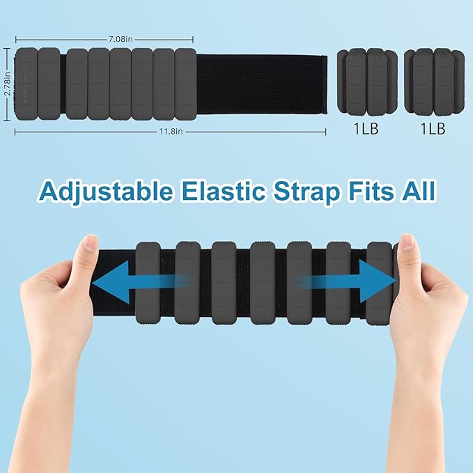 Adjustable Wrist Weights - Set of 2 ((1lb 2lb)) |