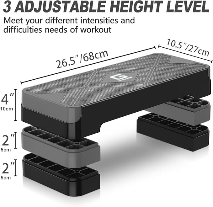 Aerobic Exercise Step 26.5" Step 4†6†6†8†8†Adjustable