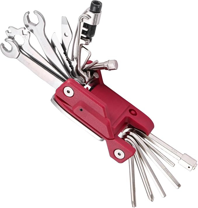 21 Bike Repair Multitool Kit with Carry Case, Portable Cycling Tool Kits (21 in 1), Bicycle Tools Kit Set with Allen Wrench, Chain Tool, Bicycle Spoke Wrench