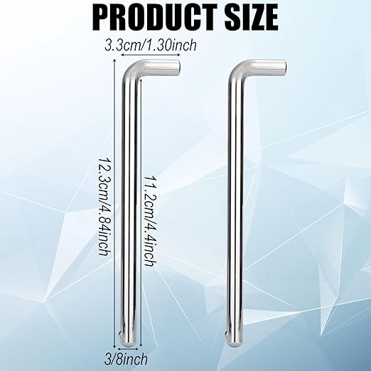 2pcs L-Type Weight Stack Pin, 3/8in Diameter 4.4in Locking Space Weight Stack Selector Pin Universal Fitness Weight Accessories Replacement Parts for Lifting Weight Drop Set Machine Home Gym (Silver)