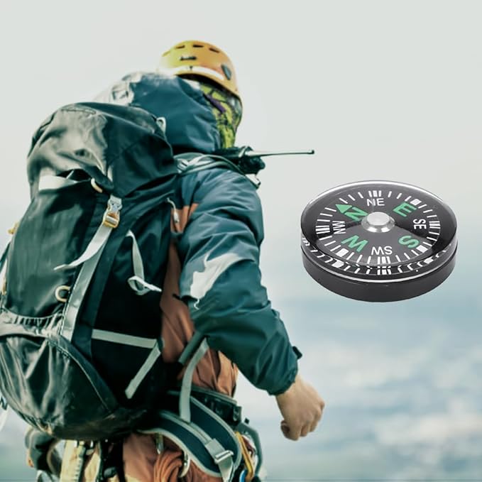 Mini Survival Compass 12pcs Black