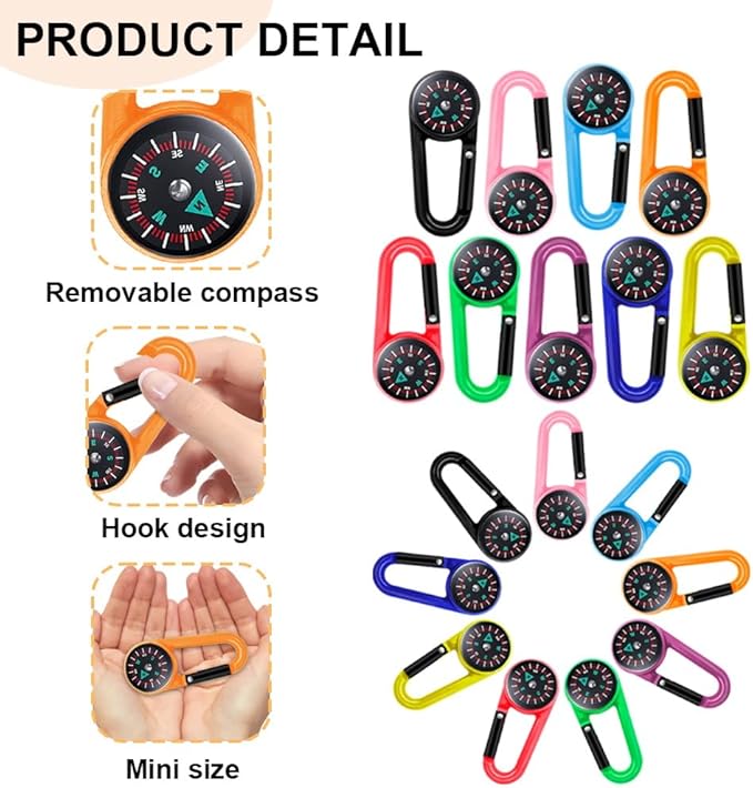 40 PCS Compass Keychain