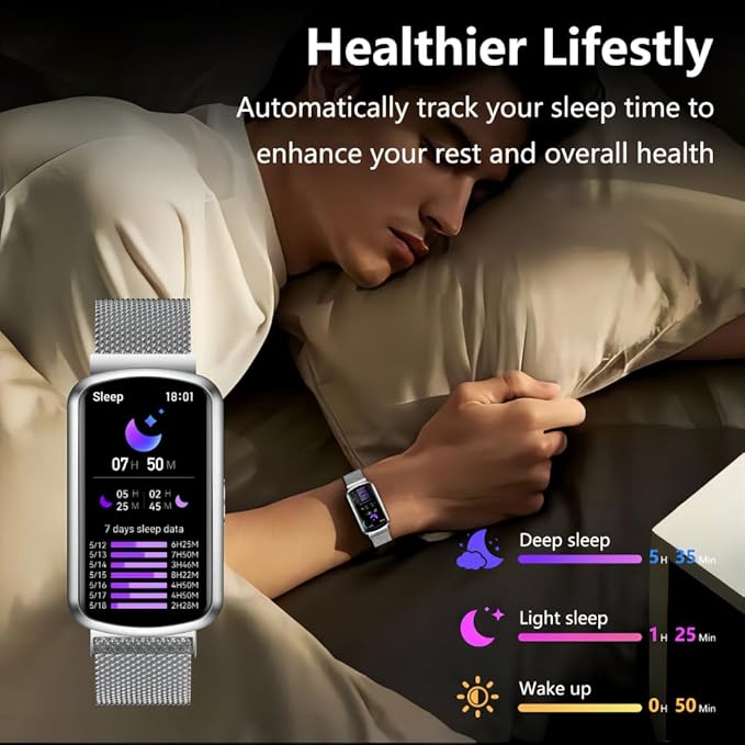Health Fitness Tracker, Smart Watch with 24/7 Heart Rate and Blood Pressure Monitor, Activity Tracker with Blood Oxygen, 120 Sport Mode Waterproof Sleep Tracker for Women Men