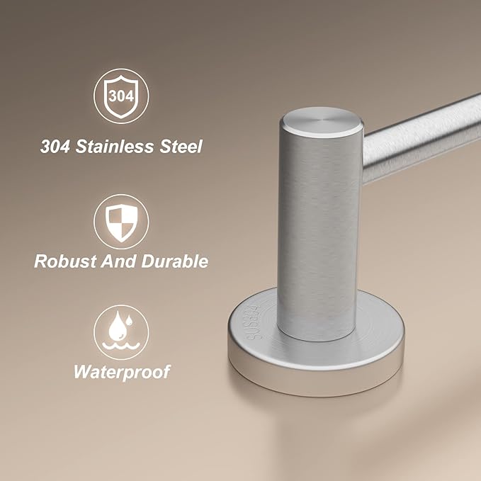 Adjustable Single Bath Towel Bar 16 to 27.6 Inch Kitchen,1" Tube