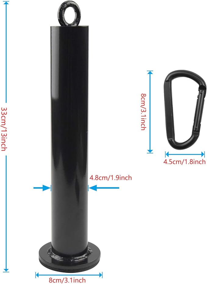 LFJ Weight Loading Pin with Carabiner fit 1 inch and 2 inch Olympic Weight Plate for Cable Pulley System LAT Pulldown