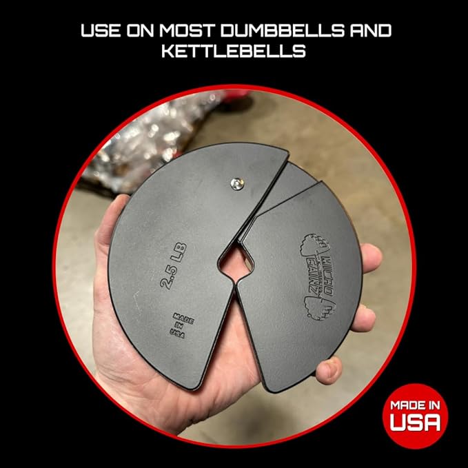 Micro Gainz Dumbbell Fractional 2.5 lb Weight Plate, Ideal for Micro Loading, (Choose Color) 4 Piece Fractional Weight Plates, Designed for Dumbbell Training, Made In USA