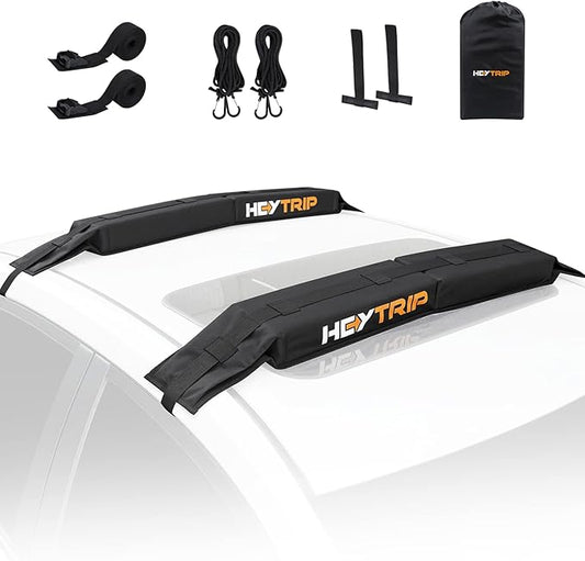 HEYTRIP Universal Soft Roof Rack Pads for Kayak/Surfboard/SUP/Canoe with 15FT Tie-Down Straps and Storage Bag
