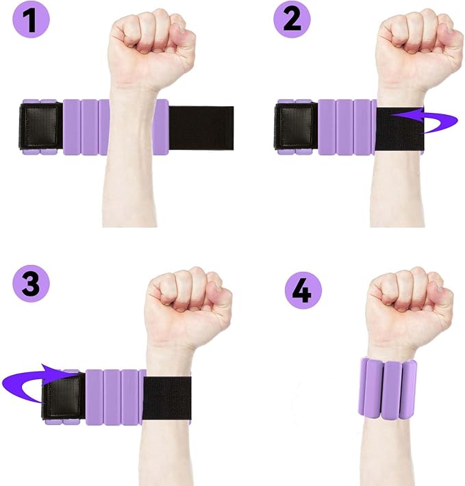 Adjustable Wrist & Ankle Weights for Women and Men 2 (1Lb (1Lb Each),