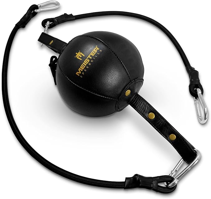 Meister SpeedKills Double-End Leather Speed Bag w/Bungees & Lightweight Latex Bladder