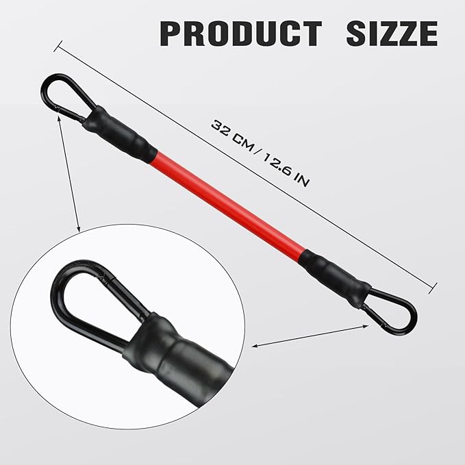 4 Pcs Punching Bag Elastic Cords, Boxing Bag Accessories for Strengthen The Rebound of The Punching Bag, Red, 12.6 inches, 50 Lbs