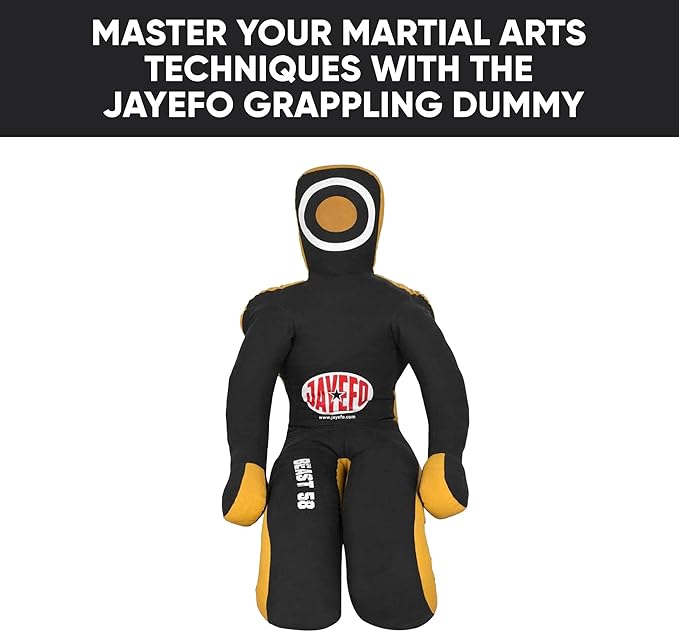 Jayefo Beast 58 BJJ Brazilian JIU Jitsu Wrestling Dummy for Grappling-Submission-Mixed Martial Arts-MMA-Training Punching Throwing Boxing Bag Practice Karate Judo.