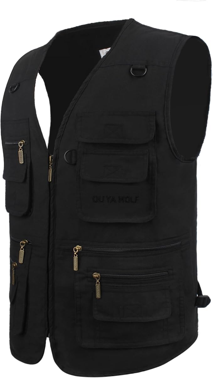 Men's Utility Work Hunting Travel Fishing Multi-Pockets Outdoor Vests