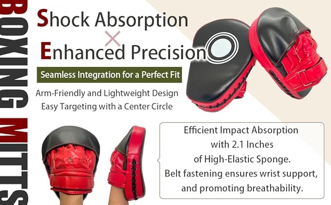 MERCIEL Pro Training Boxing Gloves and Boxing Punching Mitts for Adults – Comprehensive Boxing Set Adult Men and Women for Training, Muay Thai, MMA, Kickboxing, and Heavy Bag Work