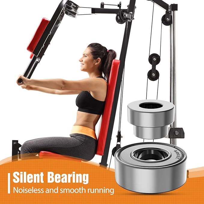 4.5 Inch / 114 MM Universal Nylon Bearing Pulley Wheel Replacement Compatible with Cable Machine Home Gym, Garage Door Pulley System, Weight Machine, Gym Equipment
