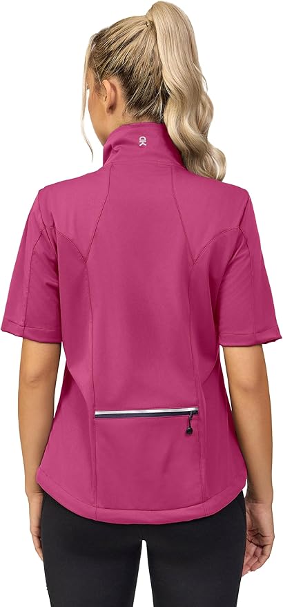 Little Donkey Andy Women's Short Sleeve Jacket Windproof Lightweight Vest for Golf Hiking Running