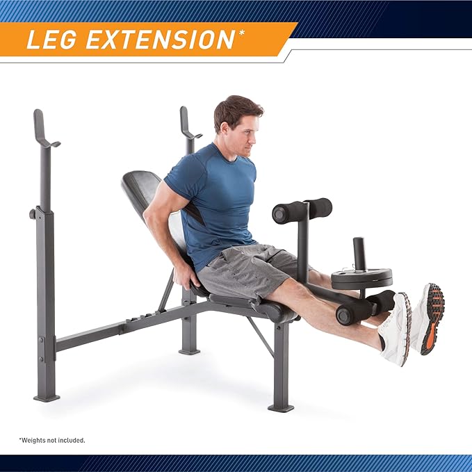 Marcy Competitor Adjustable Olympic Weight Bench with Leg Developer for Weight Lifting and Strength Training CB-729, Black