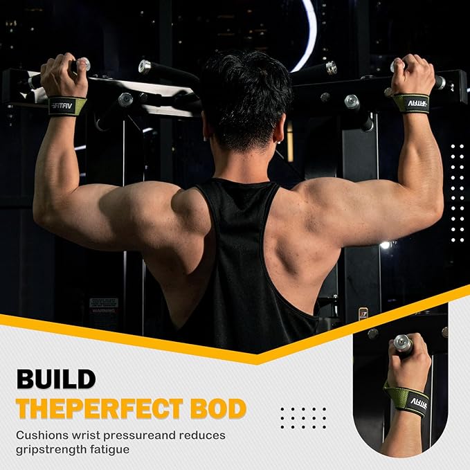 Lifting Straps for Weightlifting, Lifting Wrist Straps for Gym Strength Training, Neoprene-padded Wrist Cushion - Men & Women