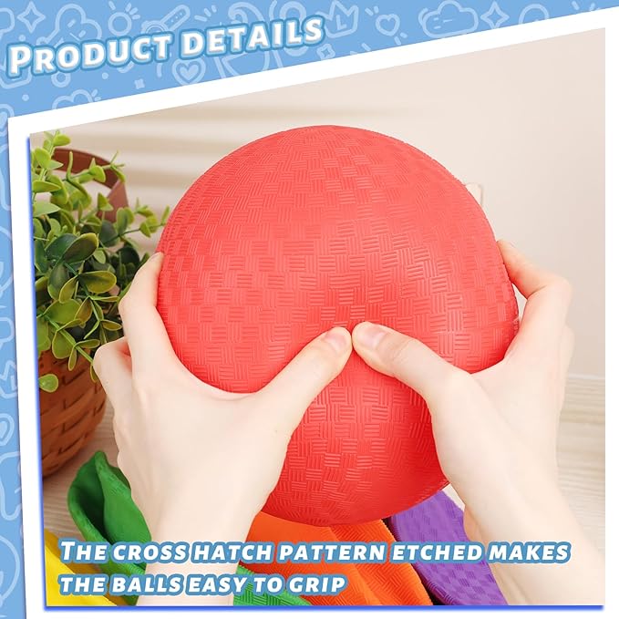LovesTown 6PCS Playground Balls with Air Pump 8.5inch Inflatable