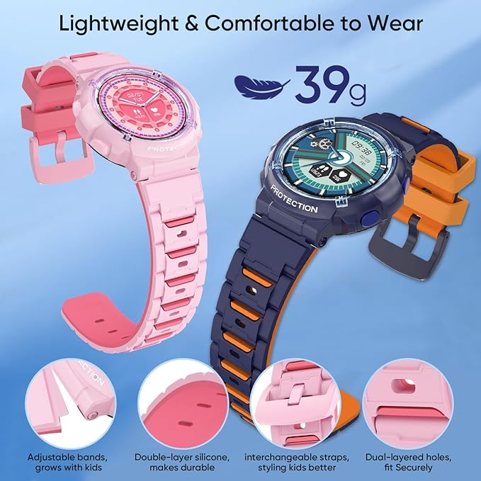 Kids Smart Watch, Waterproof Kids Fitness Tracker Watch with 26 Sports Modes, Pedometer, Heart Rate Monitor, Alarm Clock, Sleep Tracking for Girls Boys Ages 6+