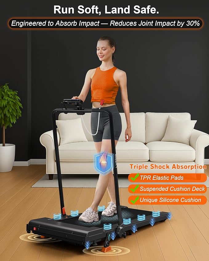 Lichico Walking Pad Under Desk Treadmill,Portable Small Treadmills for Home and Office,Super Quiet Brushless Motorized Walking Jogging Running Machine with Remote Control