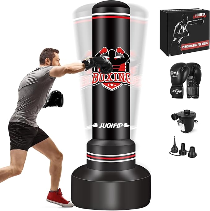 Heavy Punching Bag with Stand Adults Teens,70" Free Standing Boxing Bags,Kickboxing Training Equipment Bags for Men Training Thai Fitness Karate