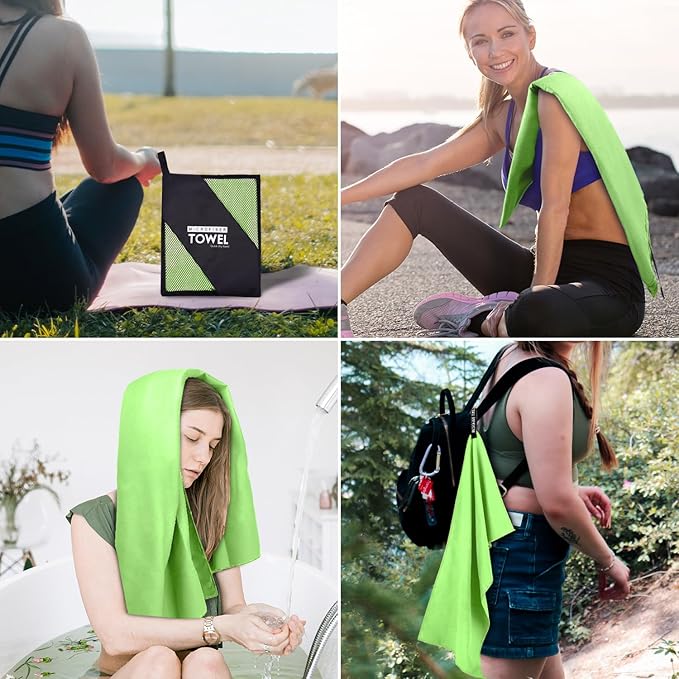 Microfiber Travel Towel (XS:12"×24" -Green)