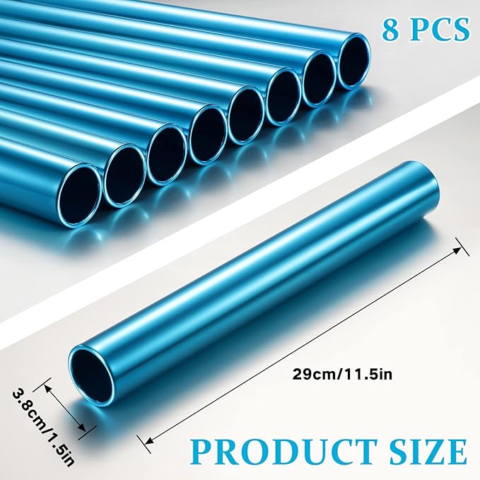 8 Pieces Aluminum Track Field Relay Batons Race