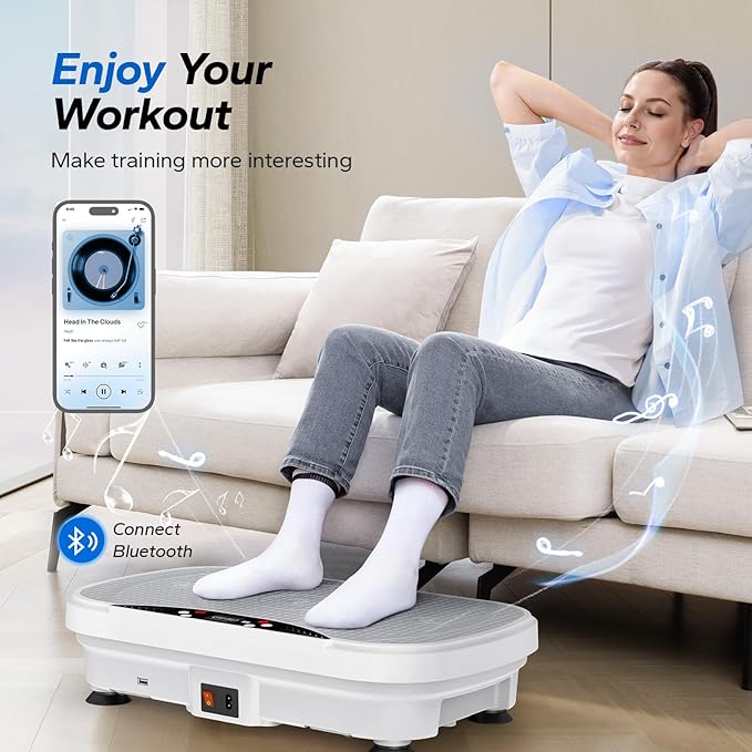 MERACH Vibration Plate Exercise Machine, Vibration Plate with Bluetooth and LED Display, Vibrating Plate Exercise Machine for Women Men, Workout Equipment for Home
