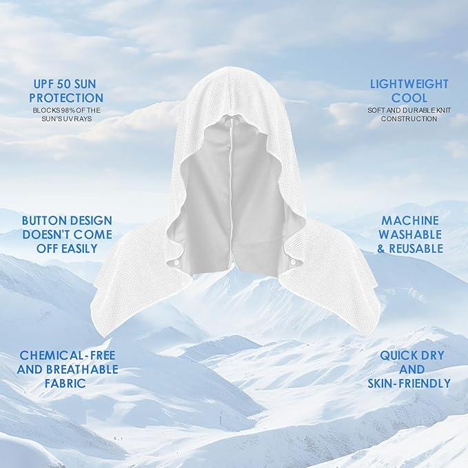3 Pack Cooling Hoodie Towels for Neck and Face 50 Sun