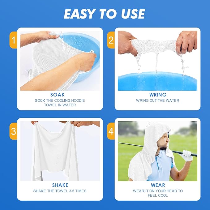 3 Pack Cooling Hoodie Towels for Neck and Face 50 Sun
