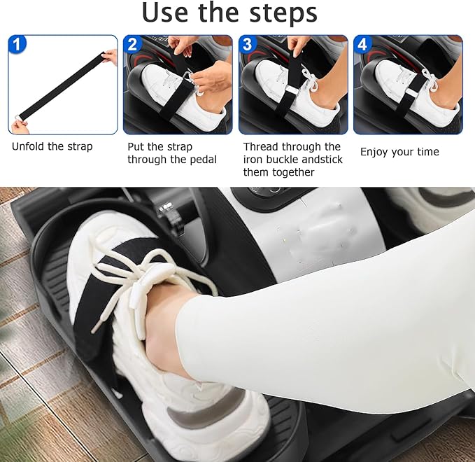4 Pcs Ellipse Leg Exerciser Pedal Straps,Suitable for Under Desk Seated Leg Exerciser & Leg Pedal Exerciser for Senior Fitness Home Non-Slip Exercise Accessories