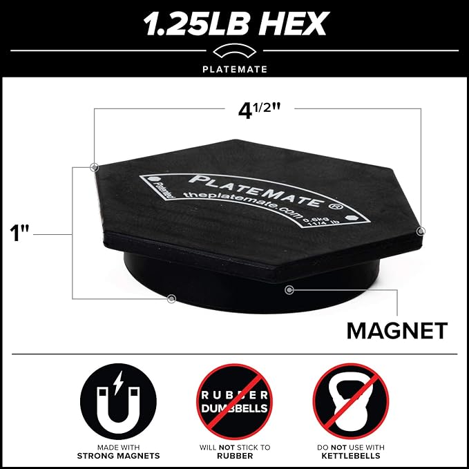Microload Pair 1 1/4 lb. Magnetic Hex Weights (2.5 lb.