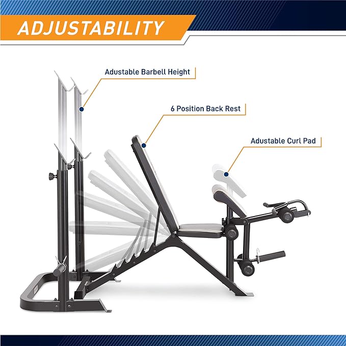 Marcy Olympic Weight Bench with Preacher Curl Pad