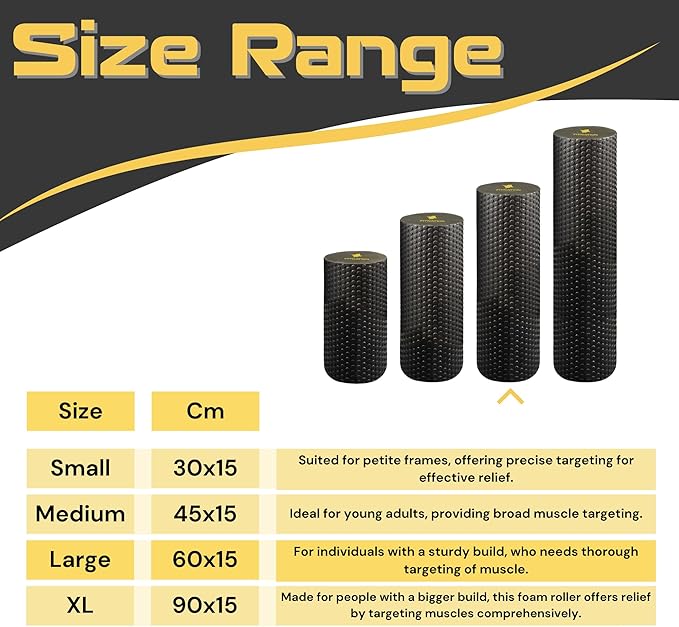 High-Density Foam Roller – Deep Tissue Muscle Massage 24" Textured (60 x 15 cm)